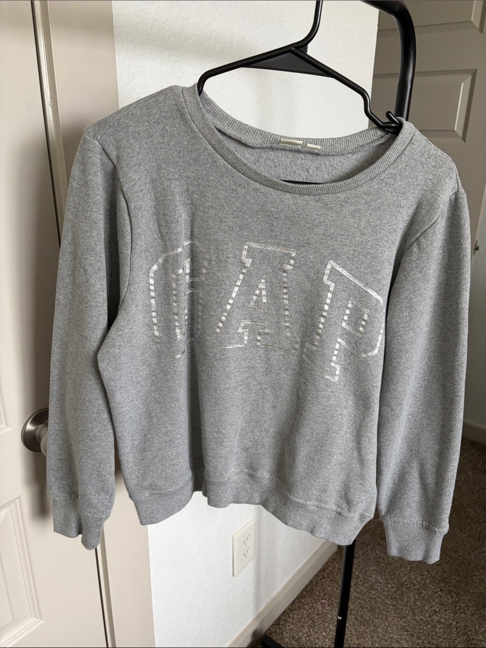 GAP Gray Crewneck Sweatshirt with Faded Logo
